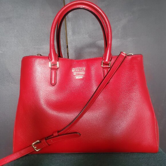 DKNY New York leather candy apple red shoulder bag - Picture 3 of 12
